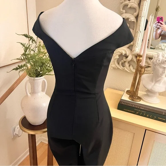 HOUSE OF CB Black Bella Jumpsuit Off The Shoulder Size Small - Picture 4 of 12
